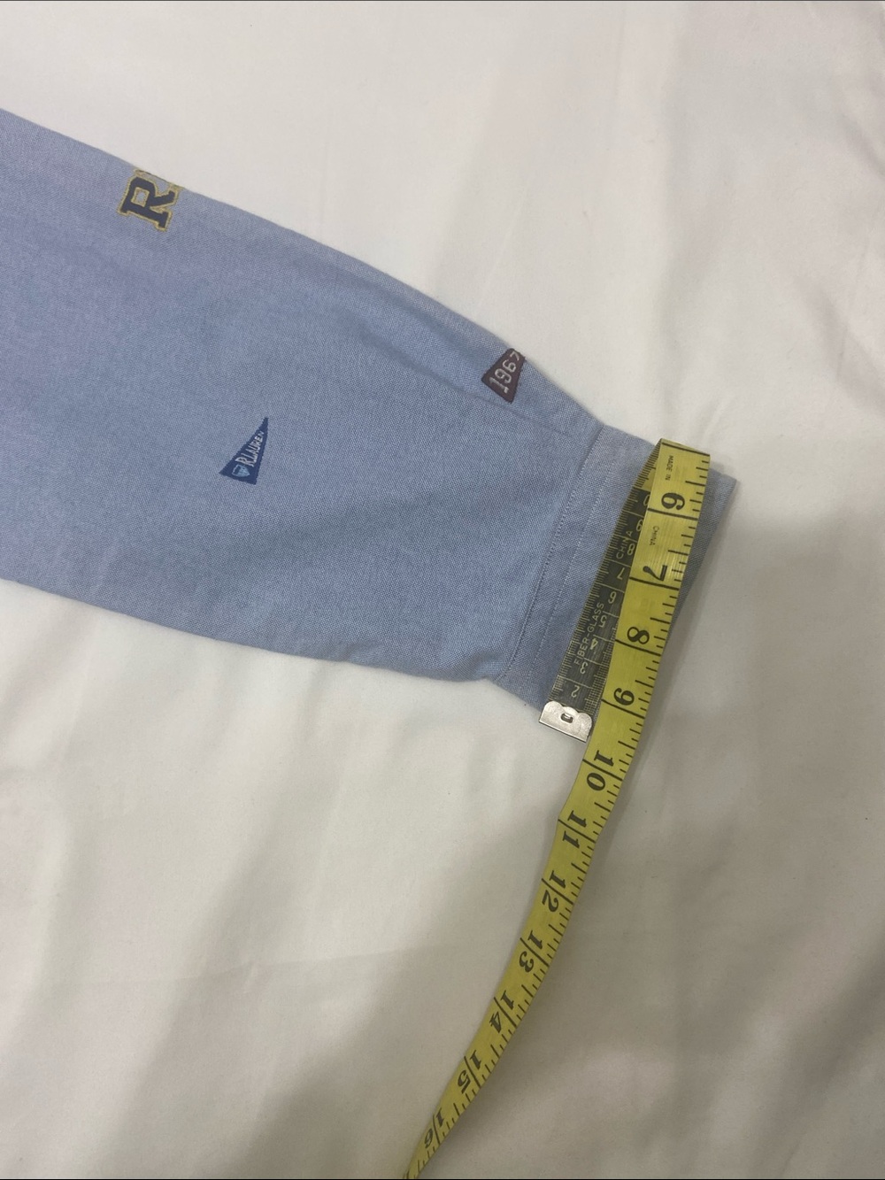 Ralph Lauren Light Blue ButtonDown Oxford Shirt with Embroidered Pennants.Size-L - Picture 11 of 14